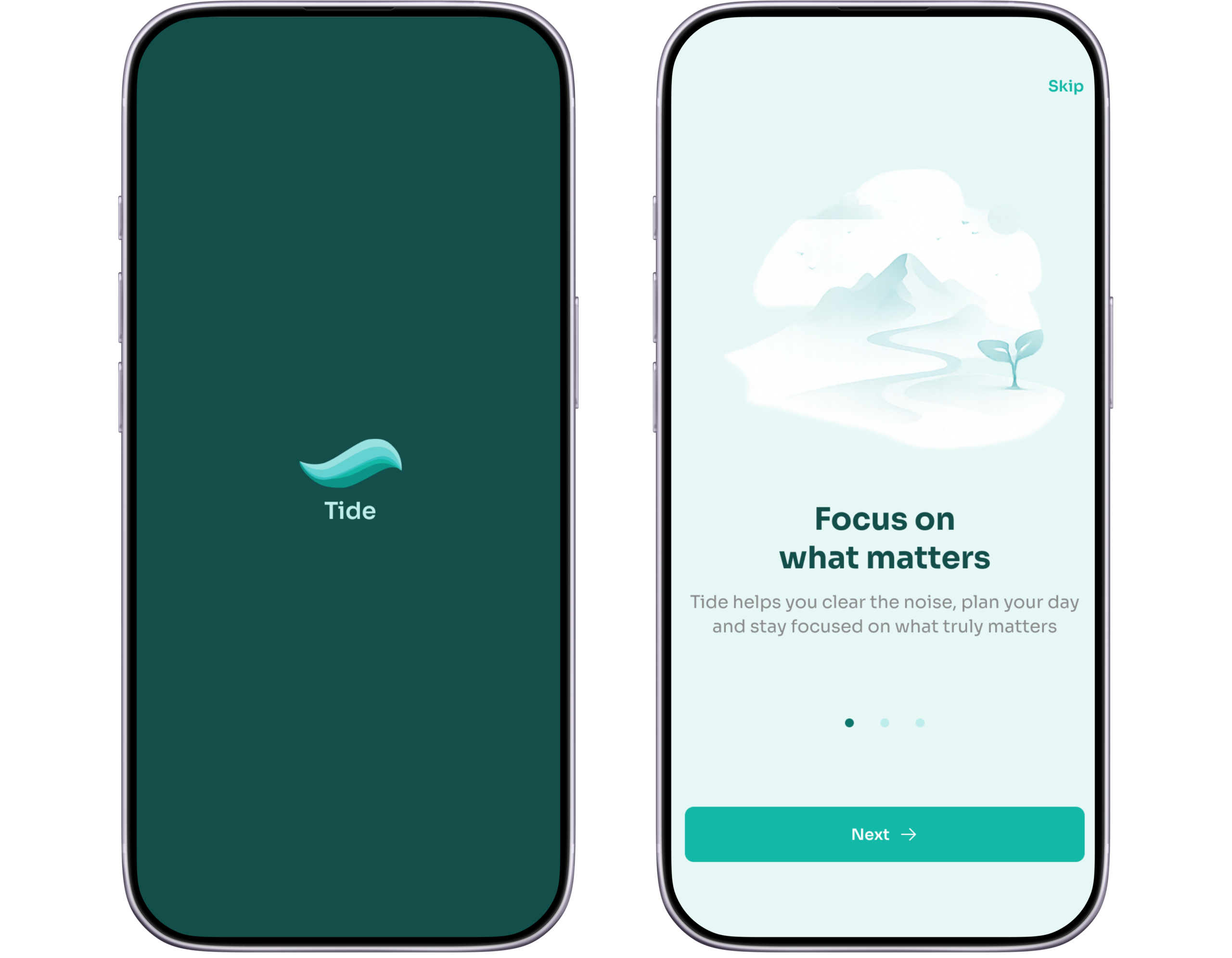 Tide mobile app screens