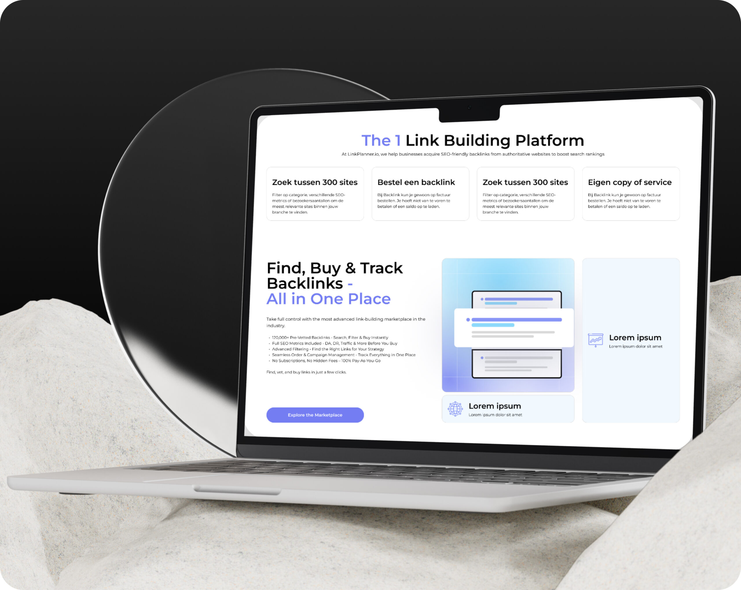 LinkPlanner website mockup