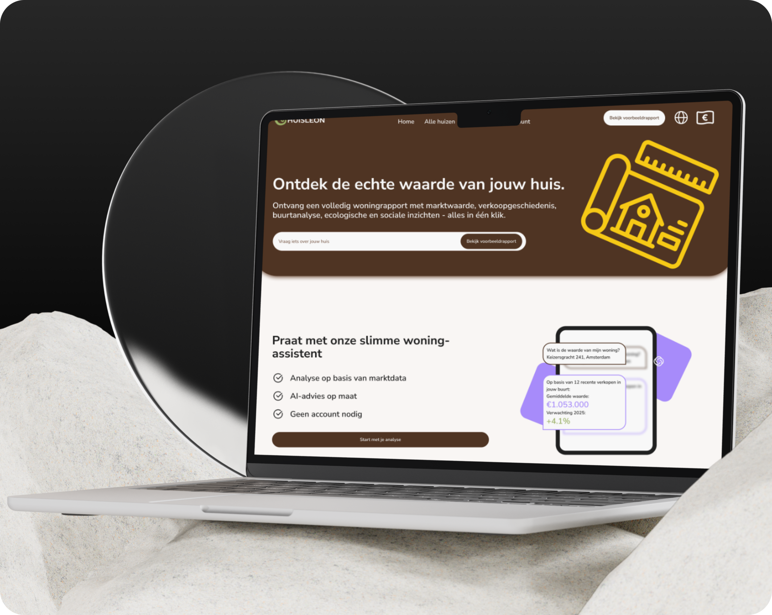 HuisLeon website mockup