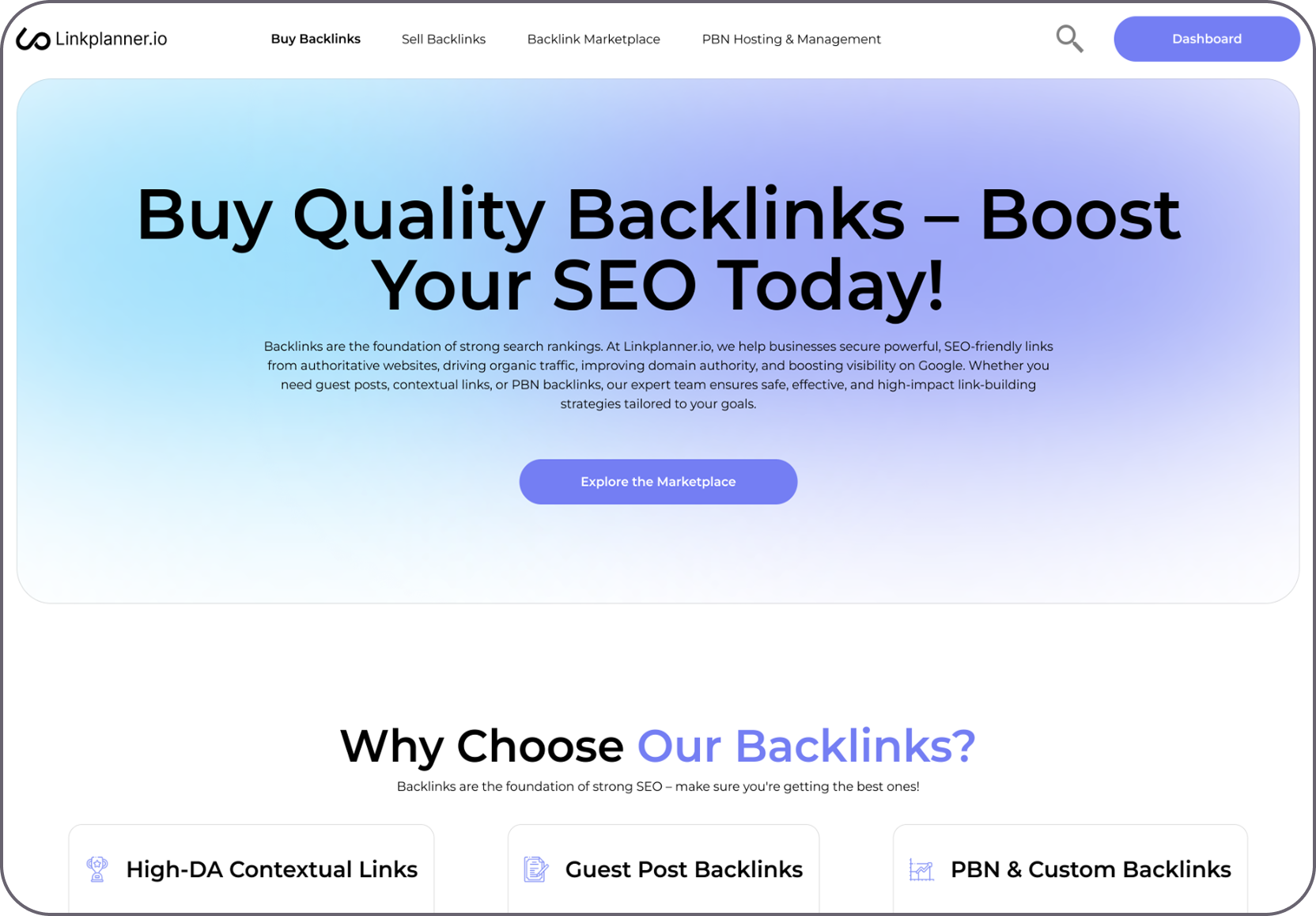 LinkPlanner key screen