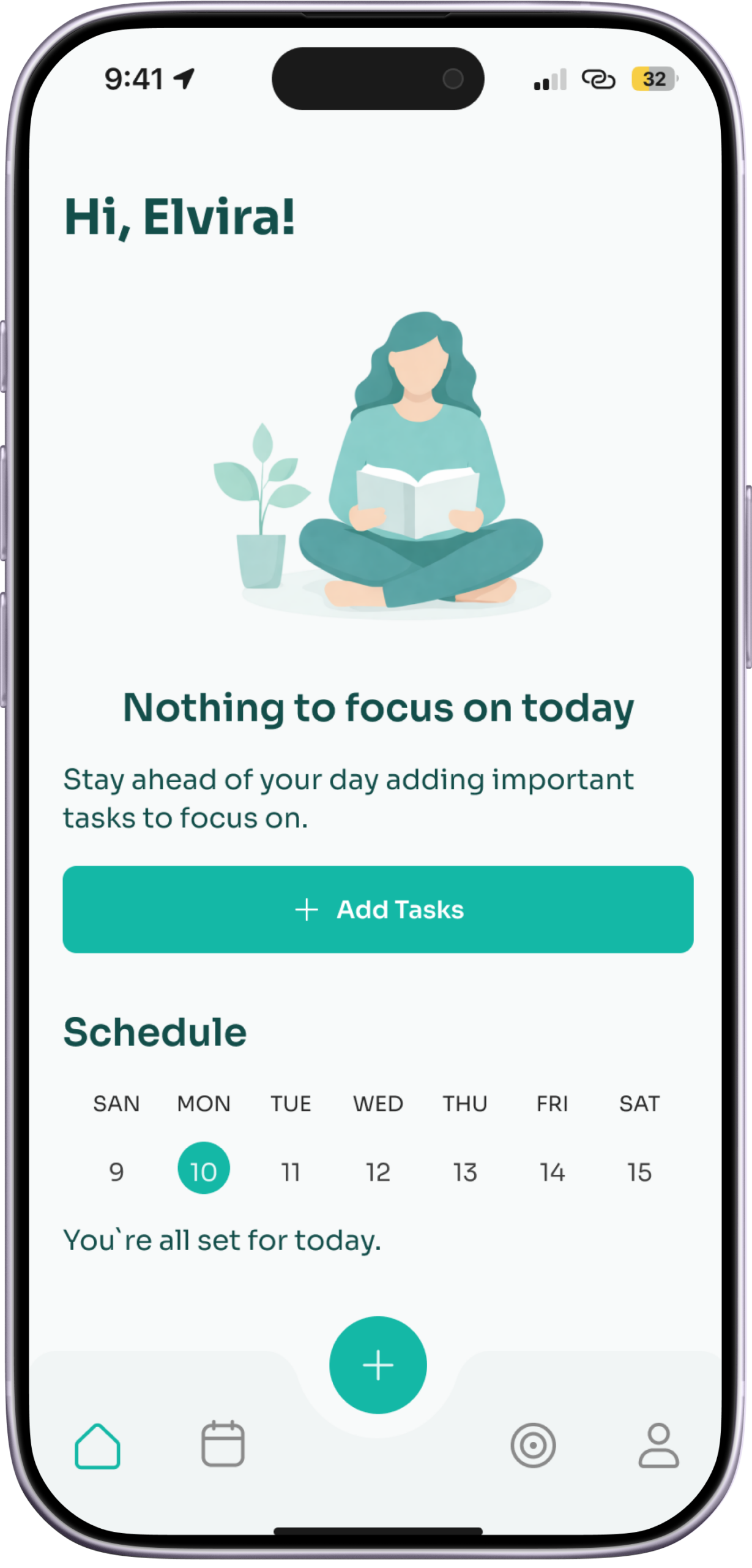 Tide calendar screen